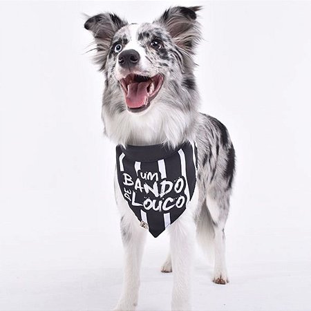 Bandana para Cachorros e Gatos Dupla Face Corinthians Um Bando de Louco