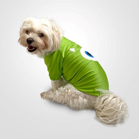 Camiseta Pet com Proteção UV Monstrinho Verde