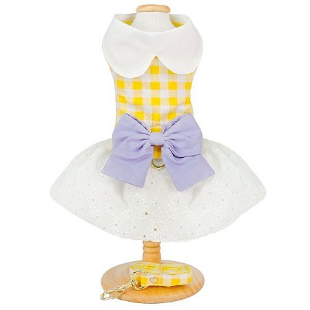 Vestido com Guia para Cachorros Delicate Amarelo
