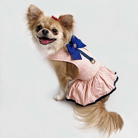 Vestido com Guia para Cachorros Lady Princess Coral