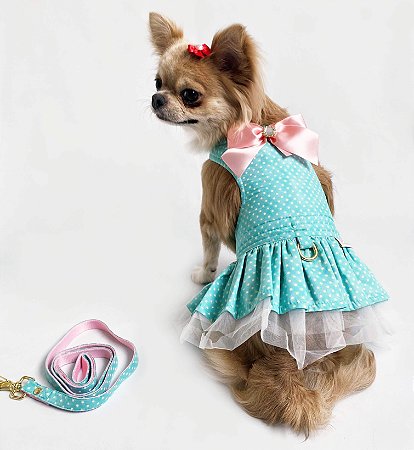 Vestido com Guia para Cachorros Baby Princess Thifany