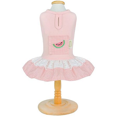 Vestido para Cachorros Malha Frutinhas Melancia