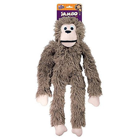 Brinquedo para Cachorros Pelúcia Macaco Peludo Marrom