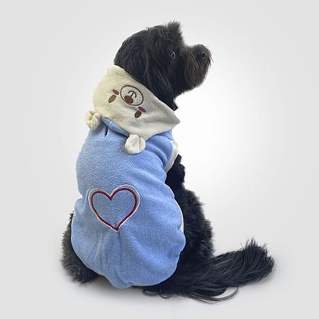 Moletom para Cachorros Coração Ursinho Azul