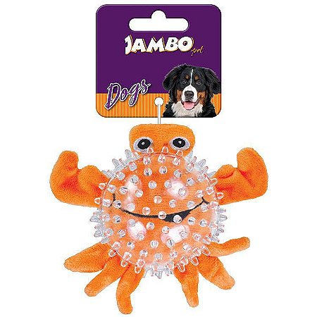 Brinquedo para Cachorros Pelúcia Spiky Ball Caranguejo