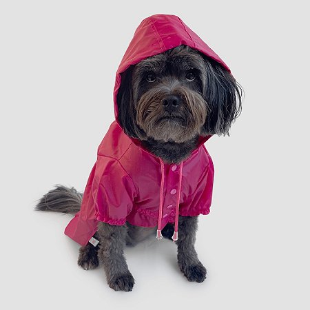 Capa de Chuva para Cachorros Rosa