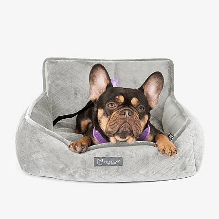 Assento Cadeirinha de Transporte para Cachorros Luxo Cinza Claro