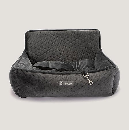 Assento Cadeirinha de Transporte para Cachorros Luxo Cinza Escuro