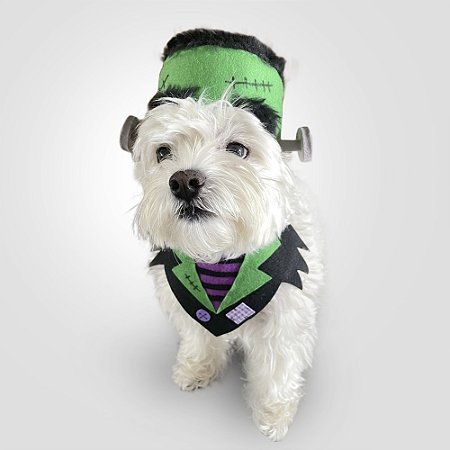 Fantasia para Cachorros e Gatos Frankenstein com Bandana