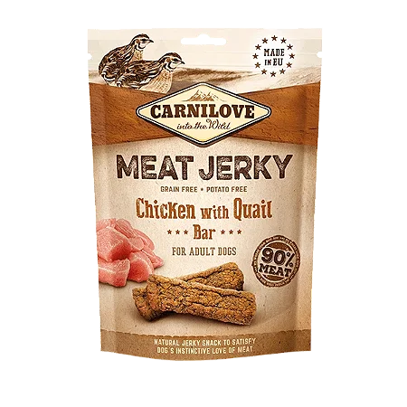 Petisco para Cachorros Carnilove Meat Jerky Chicken with Quail Bar