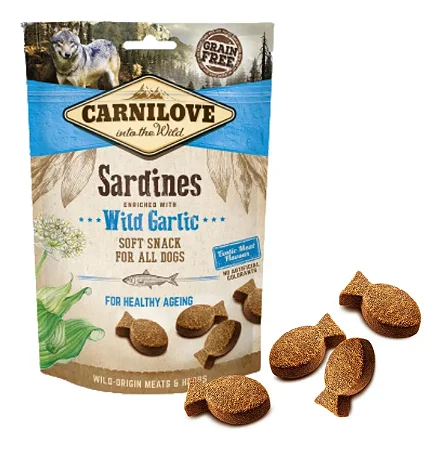 Petisco para Cachorros Carnilove Soft Snack Sardines Enriched with Wild Garlic