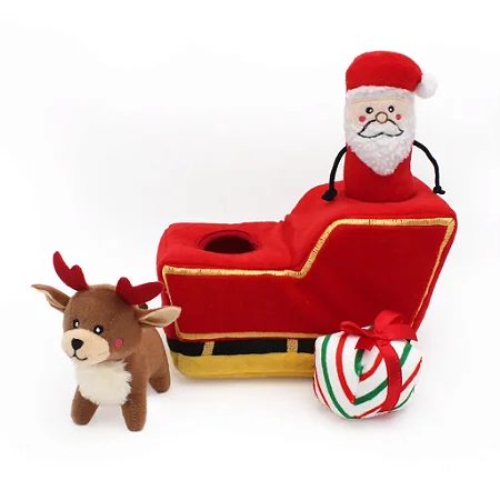 Brinquedo Pelúcia para Cachorros Holiday Burrow Santa's Sleigh
