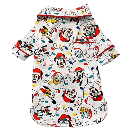Pijama para Cachorros Natal com Turma do Mickey