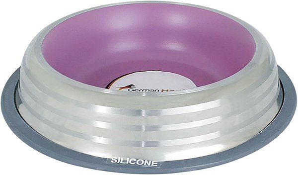 Comedouro Inox com Anel de Silicone GermanHart Premium Rosa