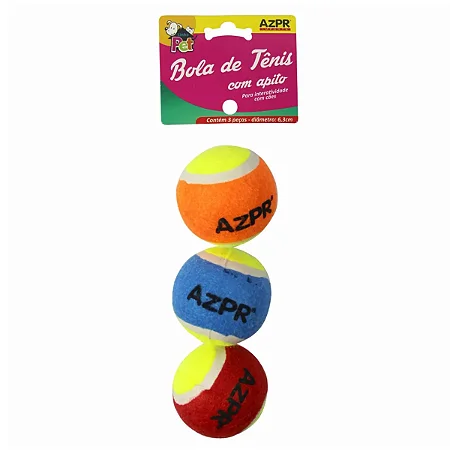 Kit com 3 Bolas de Tênis com Apito para Cachorros