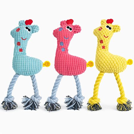 Brinquedo para Cachorros Pelúcia Girafa com Pernas Corda