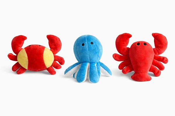 Brinquedo para Cachorros Kit Pelúcias Fundo do Mar