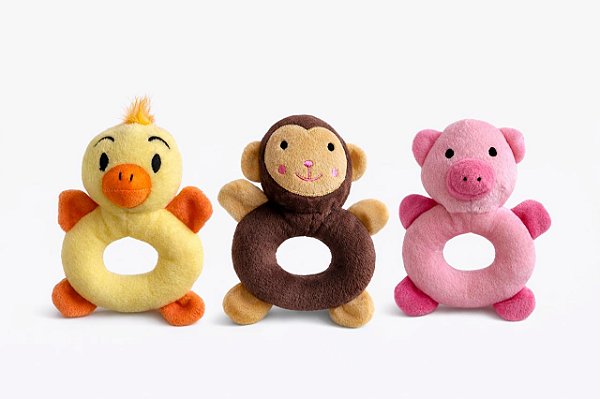 Brinquedo para Cachorros Kit Pelúcia Baby Círculo Mordedor
