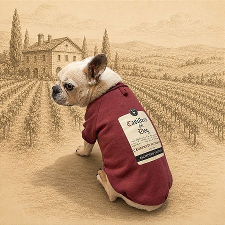 Roupinha Pet Moletom Sem Capuz para Cachorros Vinho Cãobernet Sauvignon