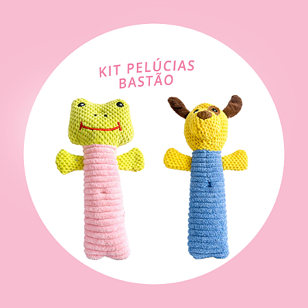Brinquedo para Cachorros Kit Pelúcias Bastão