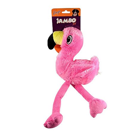 Brinquedo para Cachorros Pelúcia Flamingo Rosa Miami