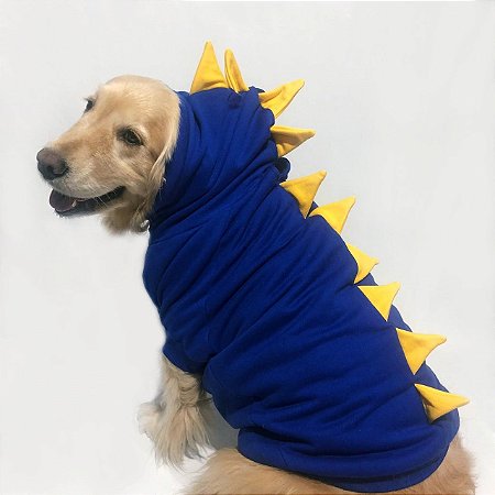 Moletom para Cachorros Dinossauro Azul com Amarelo