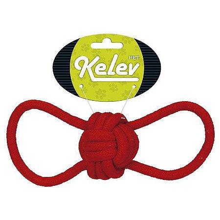 Brinquedo para Cachorro Corda Bola Rings Vermelho Kelev