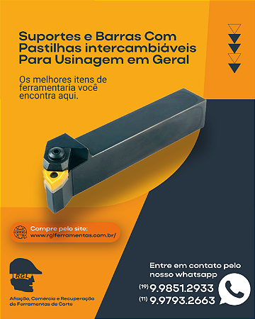 Suportes e Barras com Pastilhas Intercambiáveis para Usinagem em Geral