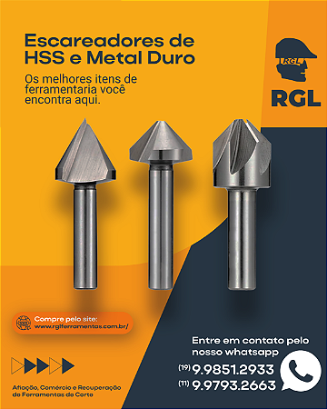 Escareadores de HSS e Metal Duro