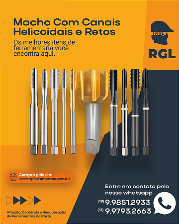 Macho com Canais Helicoidais e Retos