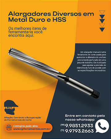Alargadores Diversos em Metal Duro e HSS