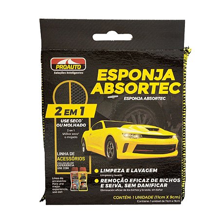 Esponja Limpeza Automotiva Absortec Microfibra Proauto