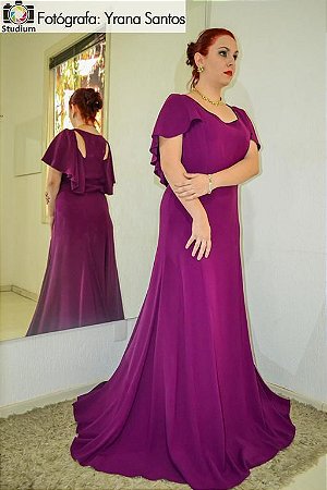 vestido de daminha roxo