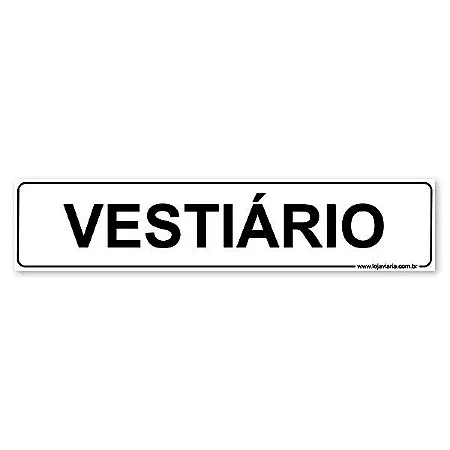 Placa Vestiário - 30x6,5 cm ACM 3 mm