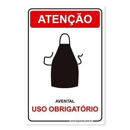 Placa Uso Obrigatório de Avental - 20x30 cm ACM 3 mm