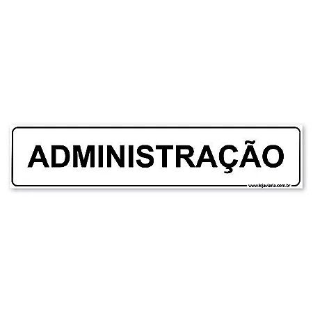 Placa Administração 30x6,5 cm ACM 3 mm