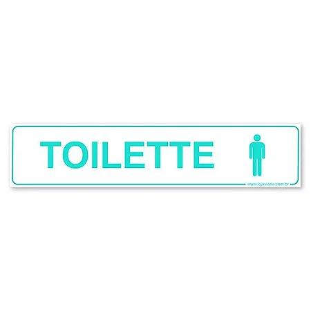 Placa Toilette Masculino - 30x6,5 cm ACM 3 mm