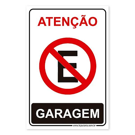 Placa Atenção Garagem 20x30 cm ACM 3 mm