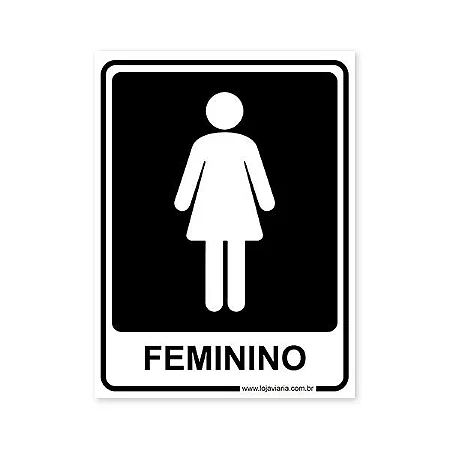 Placa Banheiro Feminino 15x20 cm ACM 3 mm