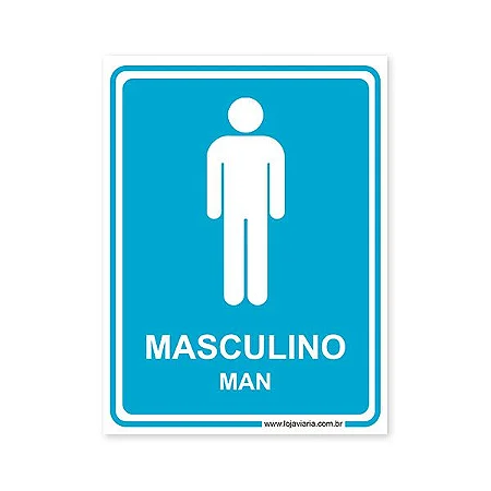 Placa Banheiro Masculino (Man) - 15x20 cm ACM 3 mm