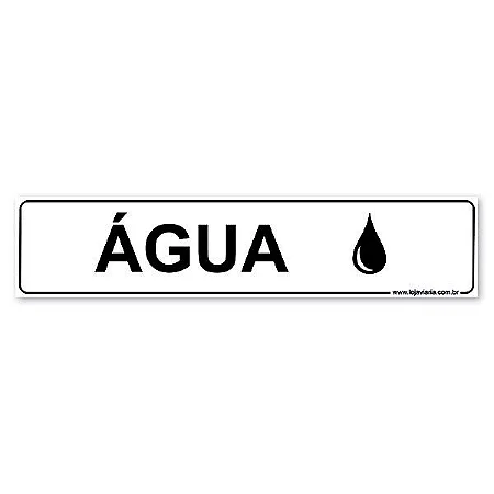 Placa de Sinalização Água - 30x6,5 cm ACM 3 mm