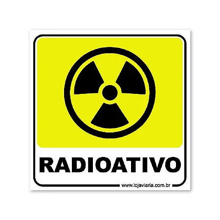 Placa de Sinalização, Radioativo - 18x18 cm ACM 3 mm