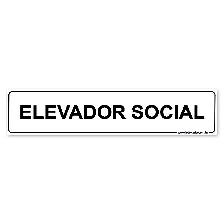 Placa Elevador Social 30x6,5 cm ACM 3 mm