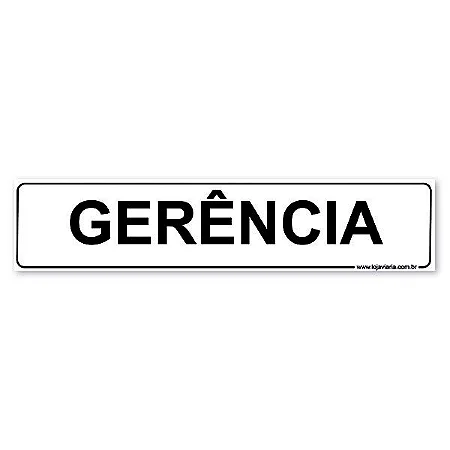 Placa Gerência - 30x6,5 cm ACM 3 mm