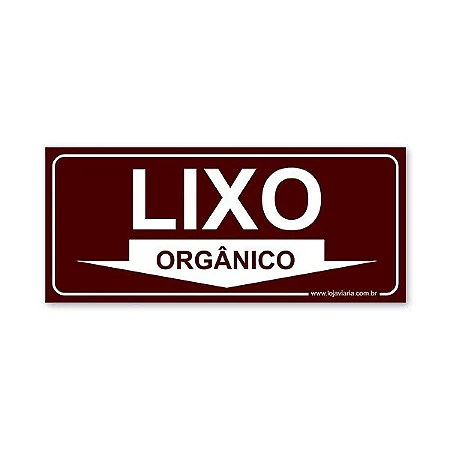 Placa Lixo Orgânico - 30x13 cm ACM 3 mm