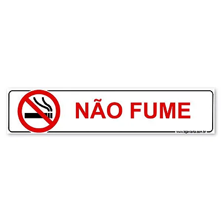 Placa Não Fume - 30x13 cm ACM 3 mm