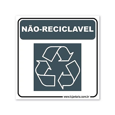 Placa Não Reciclável - 18x18 cm ACM 3 mm