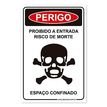 Placa Perigo, Espaço Confinado - 20x30 cm ACM 3 mm