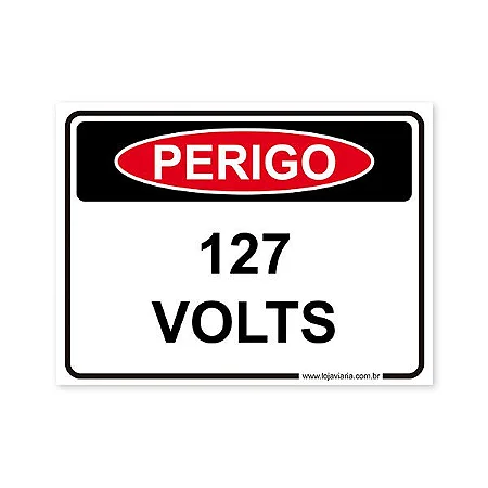 Placa Perigo, 127 Volts - 20x15 cm ACM 3 mm