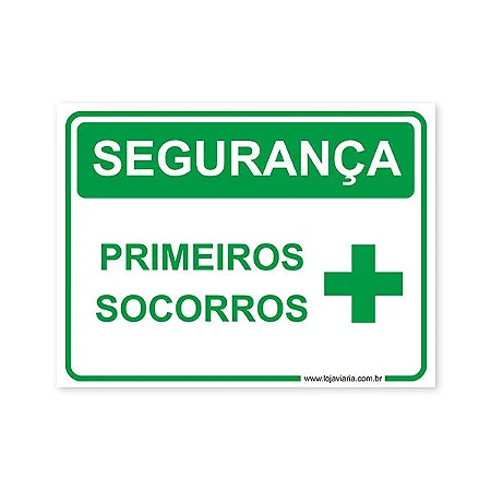 Placa Primeiros Socorros - 20x15 cm ACM 3 mm